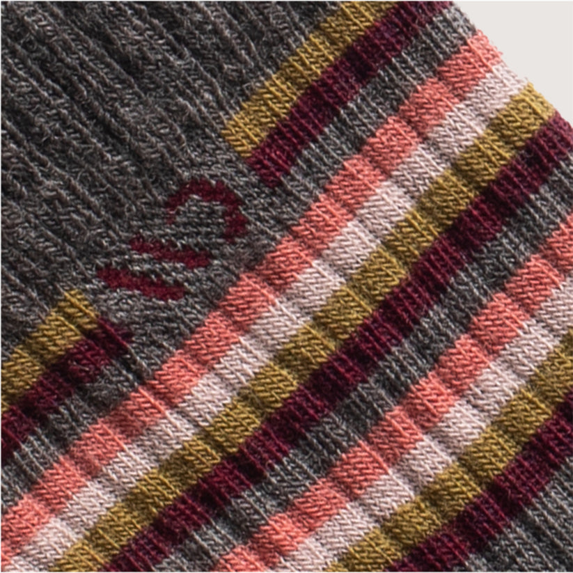 9502 Women's Multi Stripe Cushioned Micro Crew Socks by Wide Open