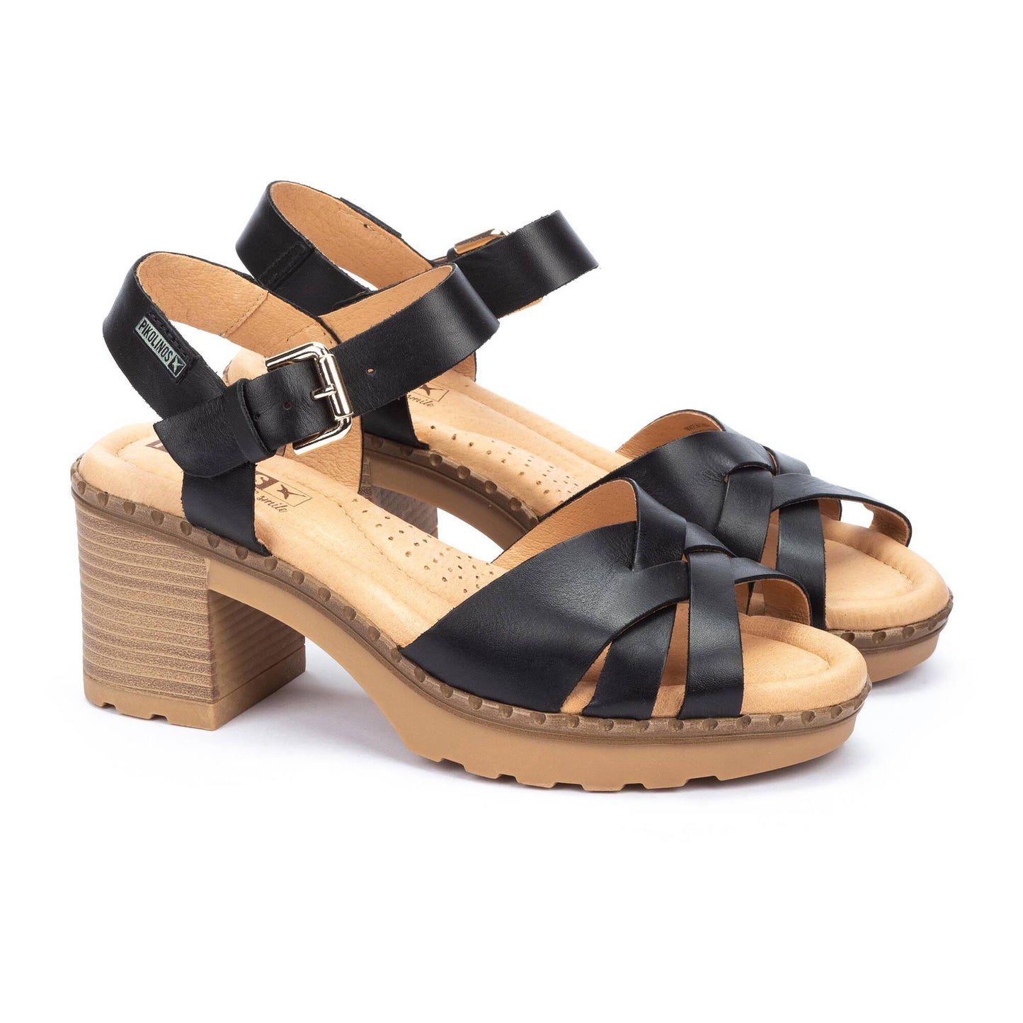 Canarias Heeled Leather Sandal by Pikolinos