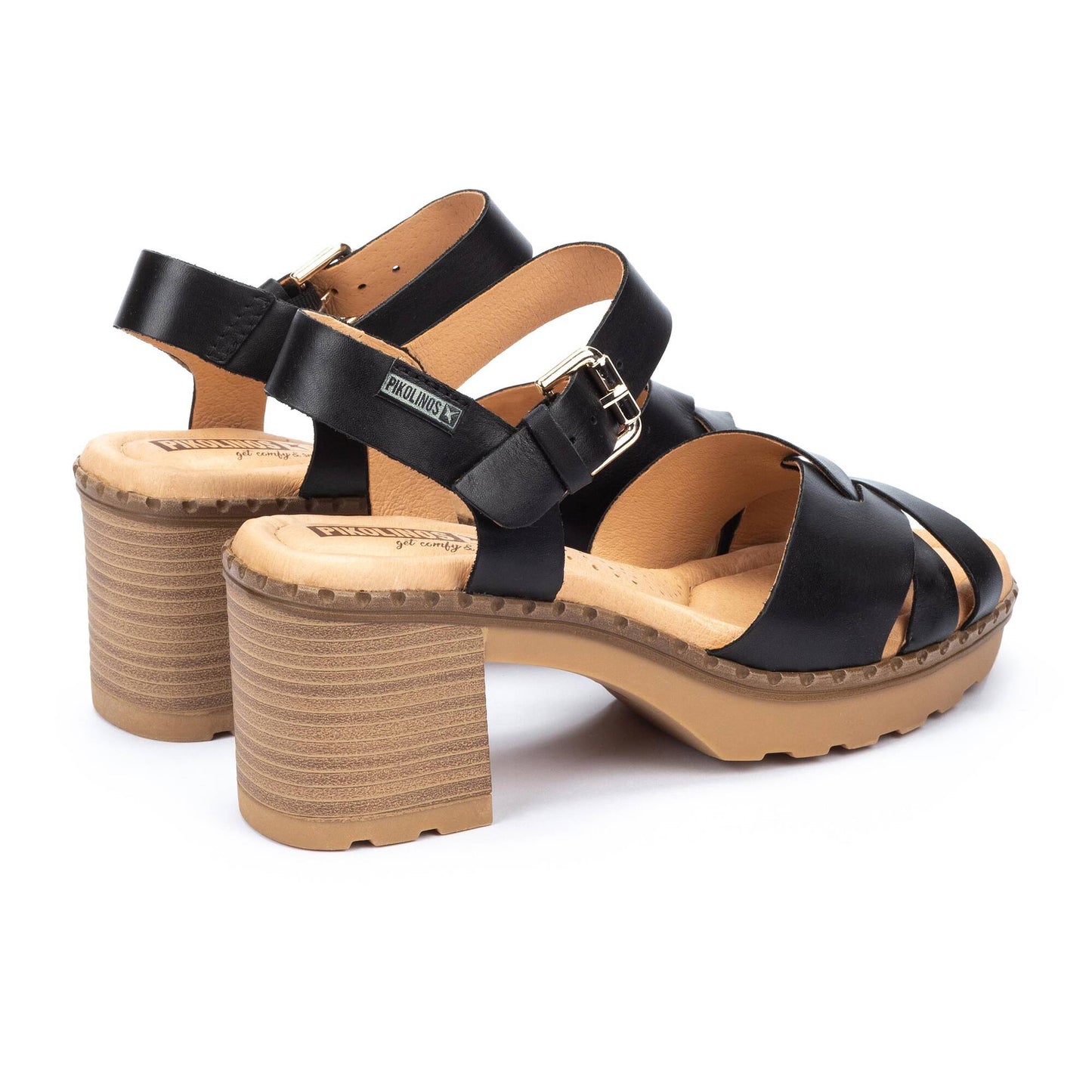 Canarias Heeled Leather Sandal by Pikolinos